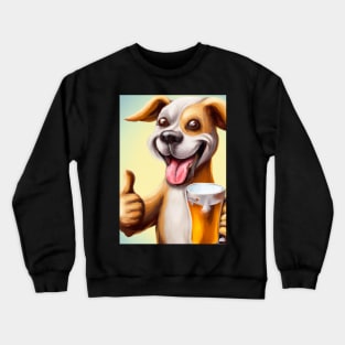 Funny Dog with Beer Crewneck Sweatshirt